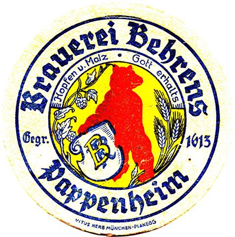 pappenheim wug-by behrens rund 1a (215-hopfen und malz)
